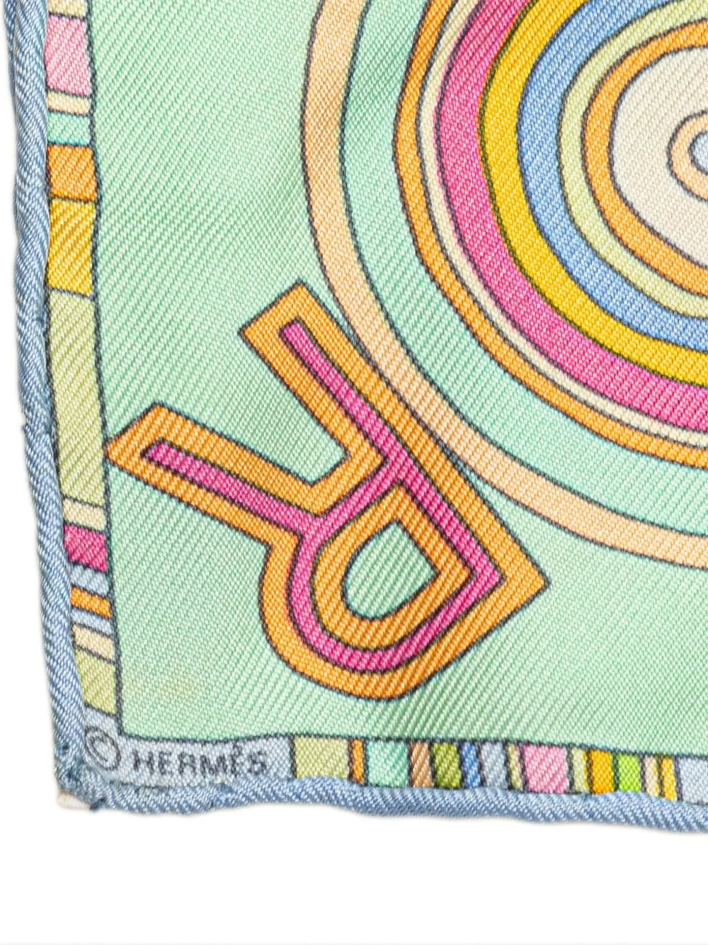 Pre-owned Hermes 2010-2025 Tohu Bohu Silk Scarf Scarves In Green