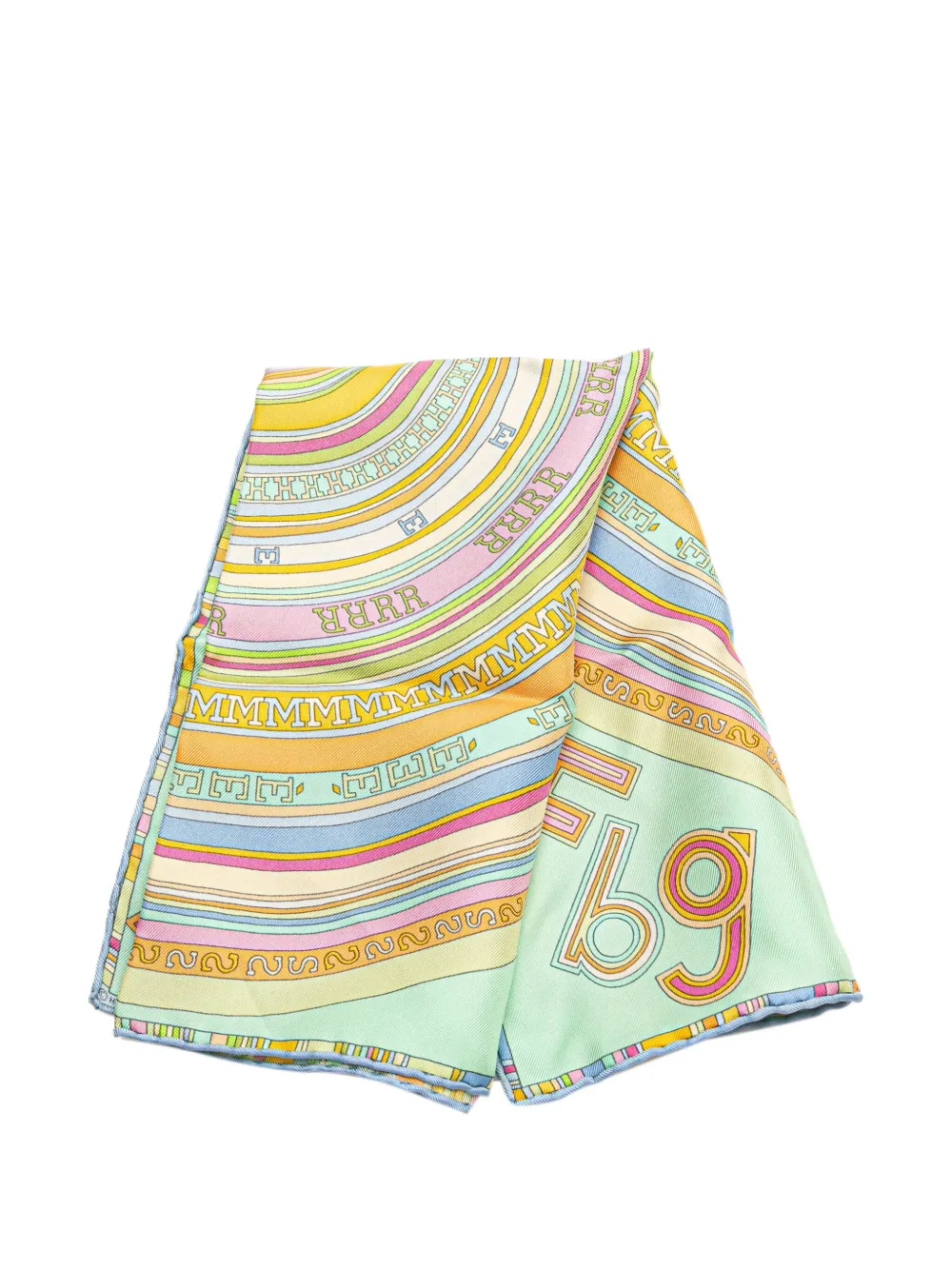 Pre-owned Hermes 2010-2025 Tohu Bohu Silk Scarf Scarves In Green