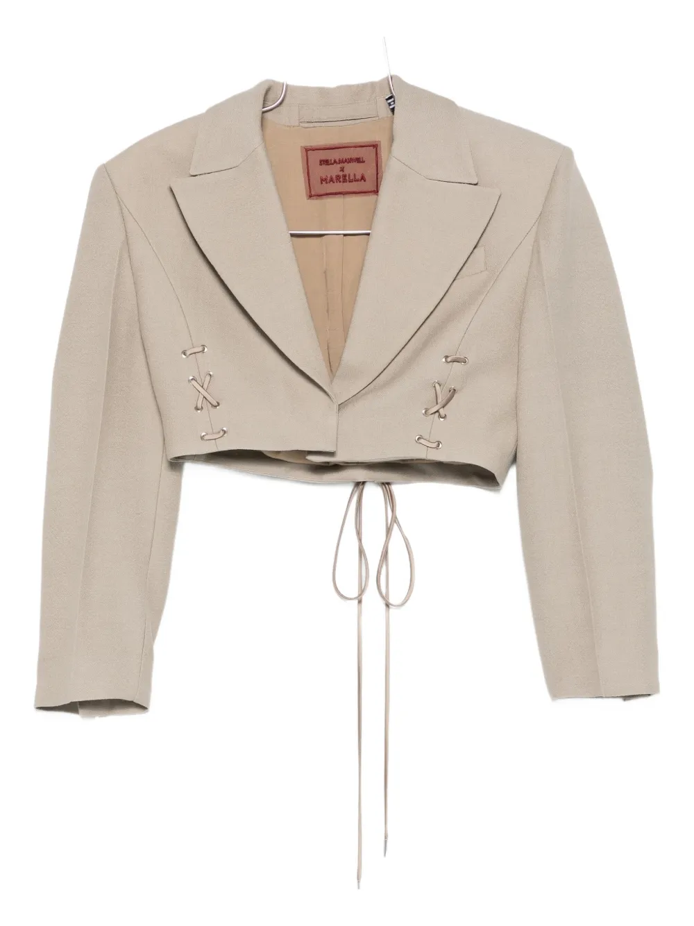 Marella lace-up cropped blazer | Neutrals | Image 1