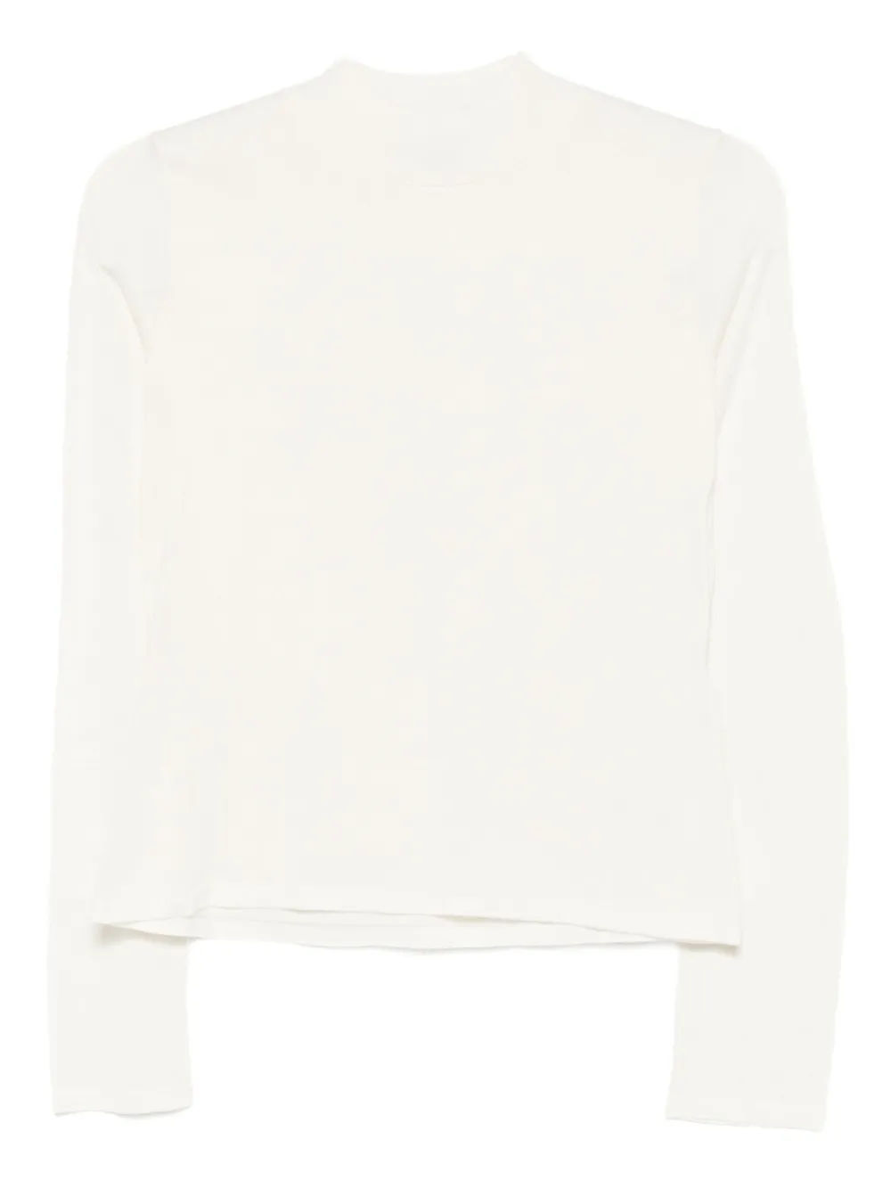 Max Mara Long-sleeve Silk T-shirt In White