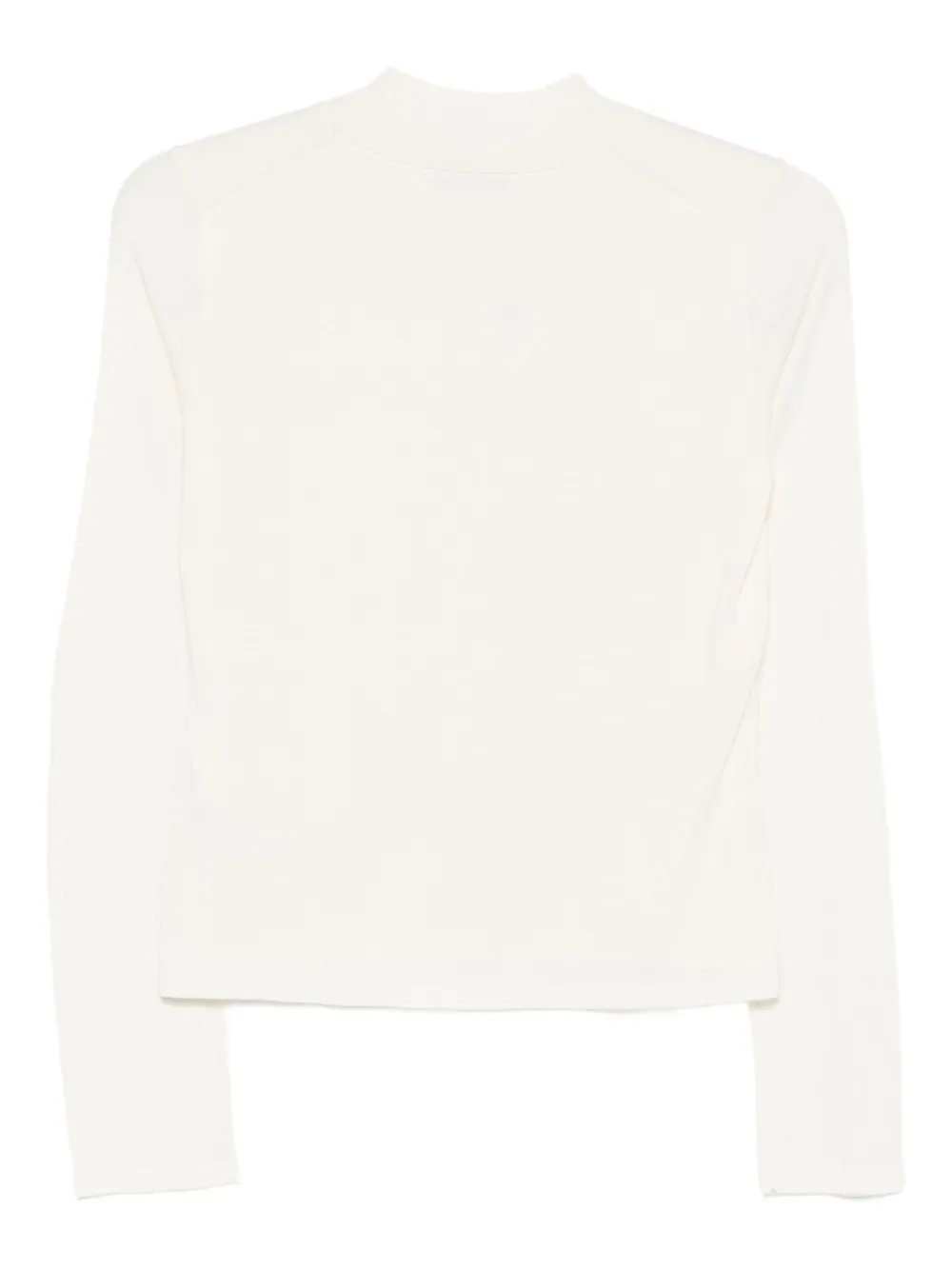 Max Mara Long-sleeve Silk T-shirt In White