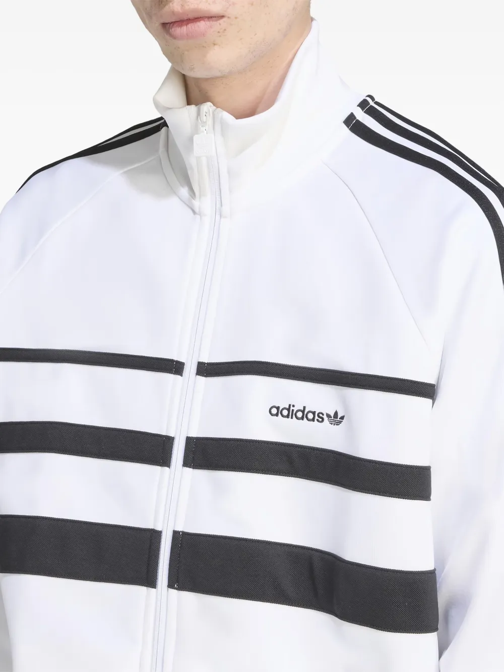 Adidas Originals The First Striped Sweatshirt In White