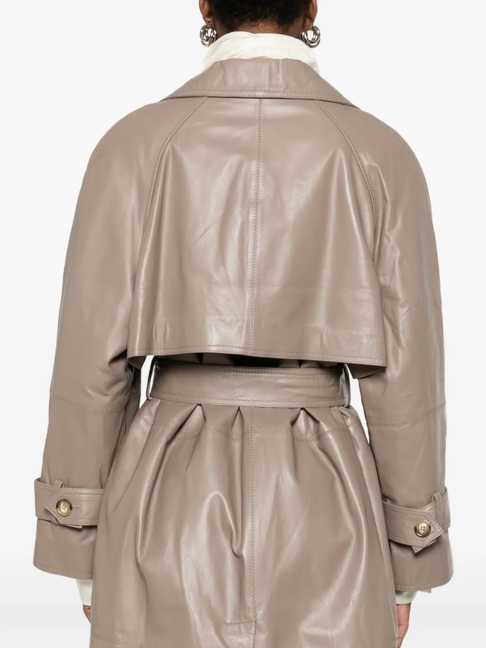Marella Double-breasted Belted Trench Coat In Neutral