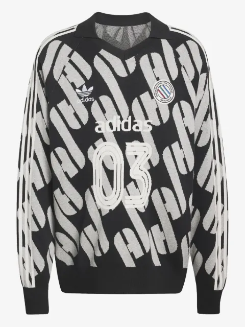 adidas suéter con logo en intarsia