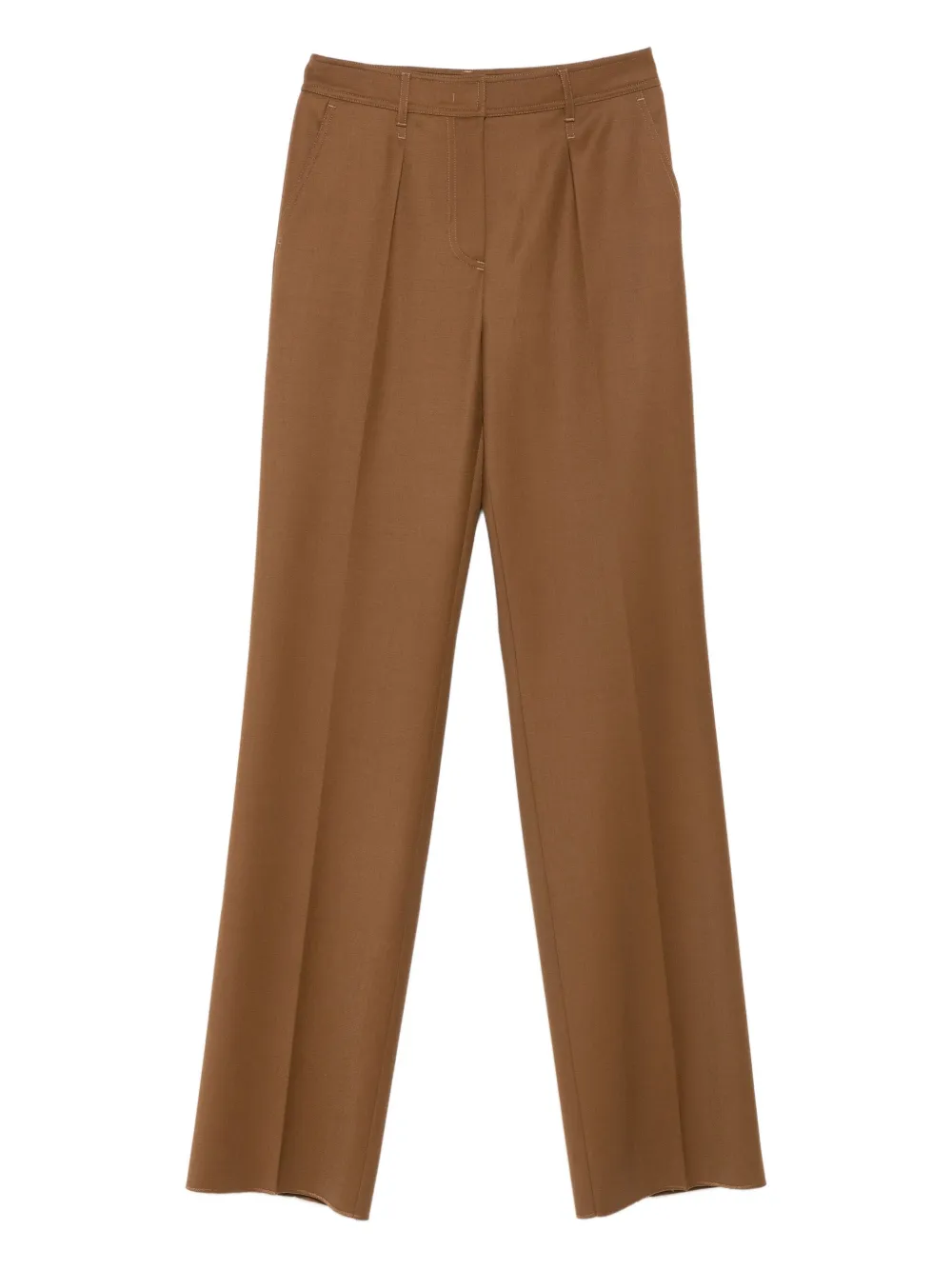 Max Mara Belt Loop Casual Pants In Brown