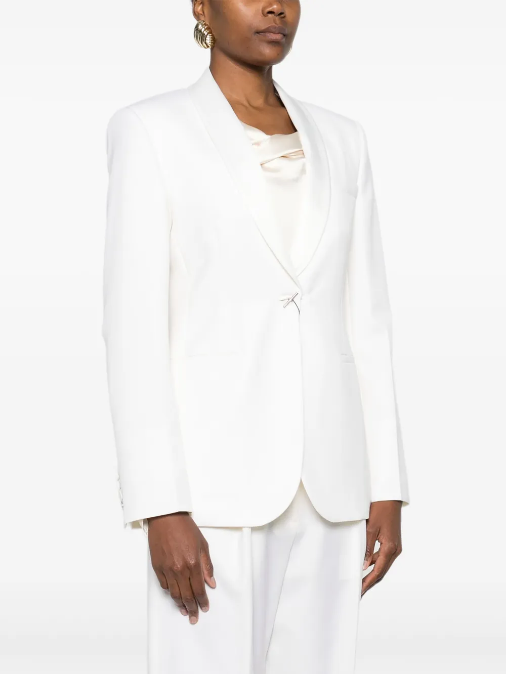 Max Mara Blazer met sjaalkraag Wit