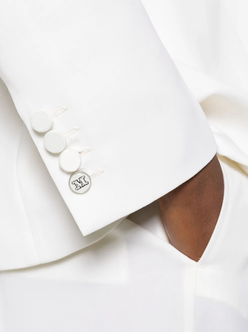 Max Mara Blazer met sjaalkraag Wit