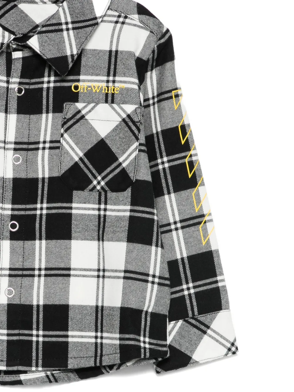 Off-White Kids Geruit shirt Zwart