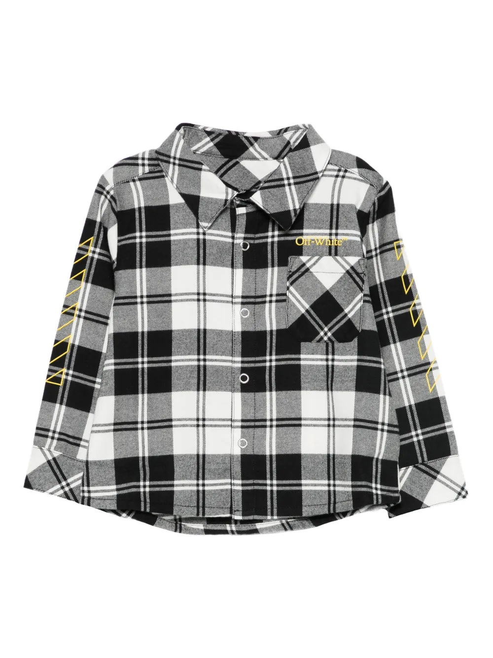 Off-White Kids camisa de algodón con cuadros estampados | negro | Image 1