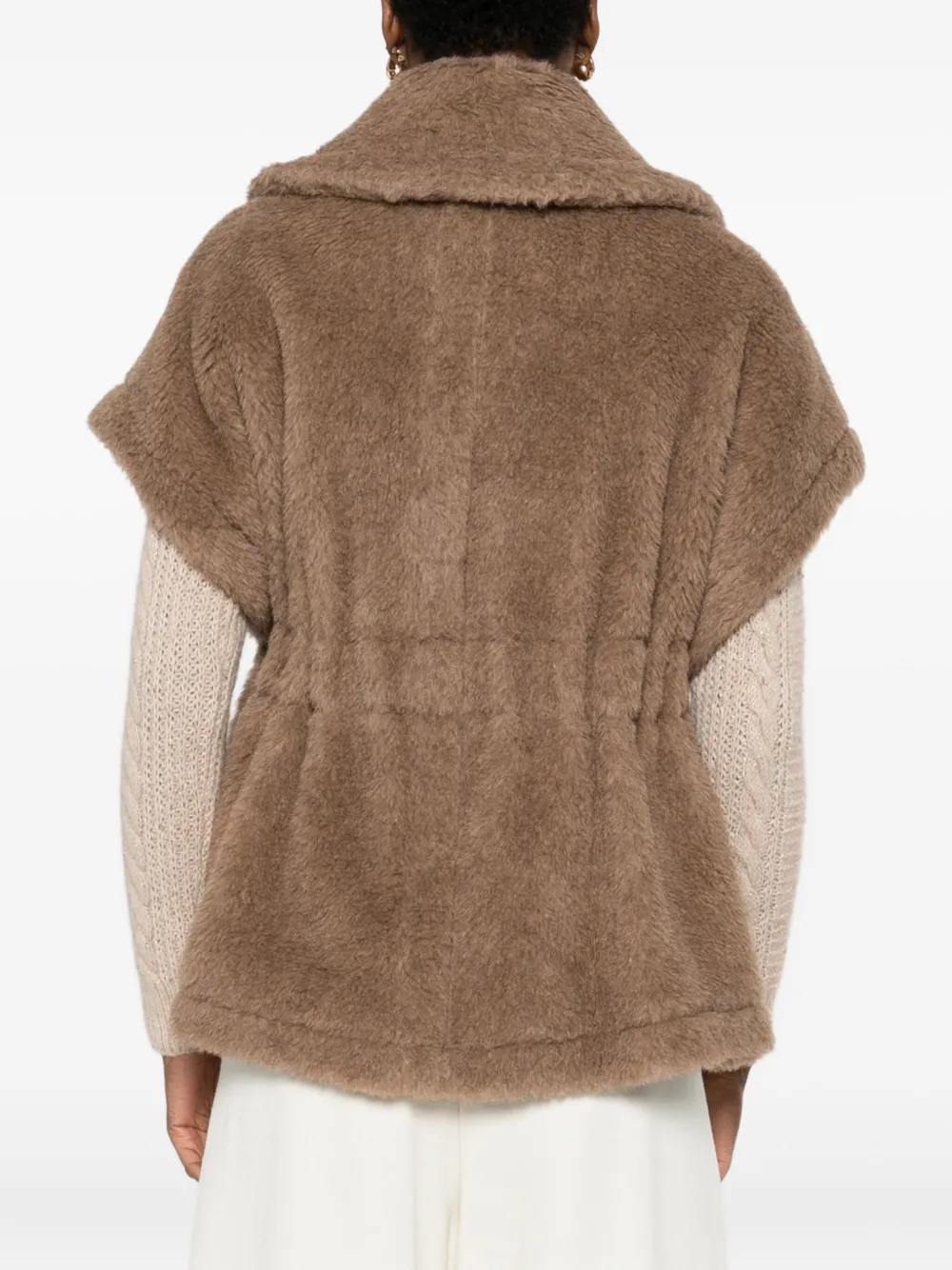 Max Mara Belted Cappa Jacket In Brown
