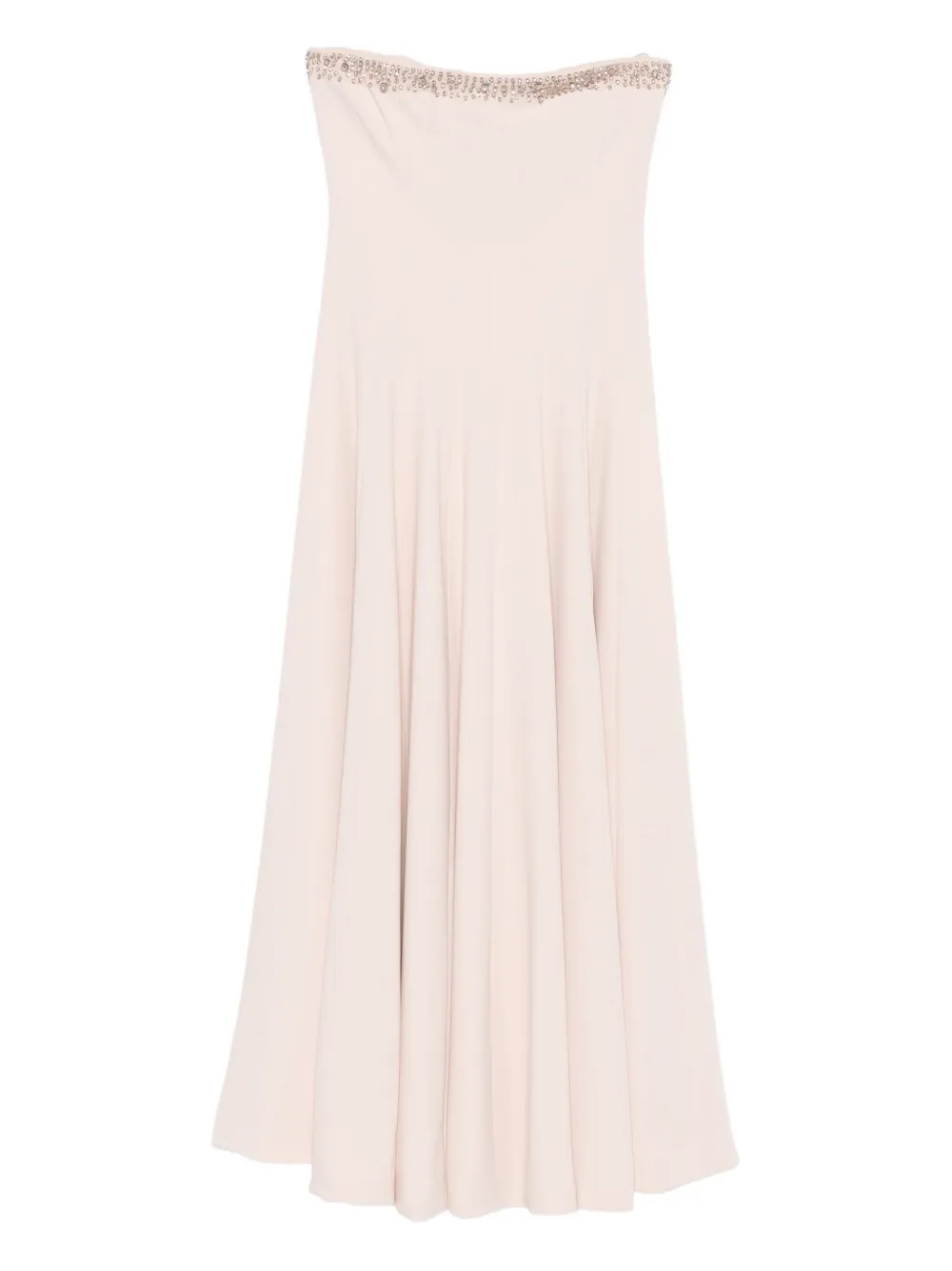 Costarellos Beaded-embellished Strapless Dress In Pink
