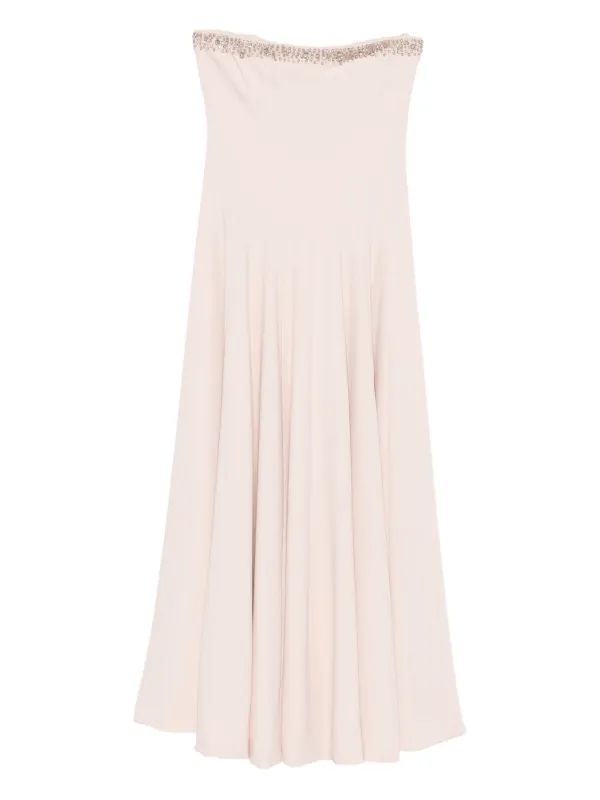 Costarellos Beaded-embellished Strapless Dress in Pink