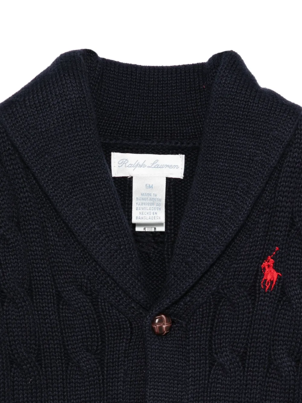 POLO RALPH LAUREN KIDS Kabelgebreid vest met sjaalkraag Blauw