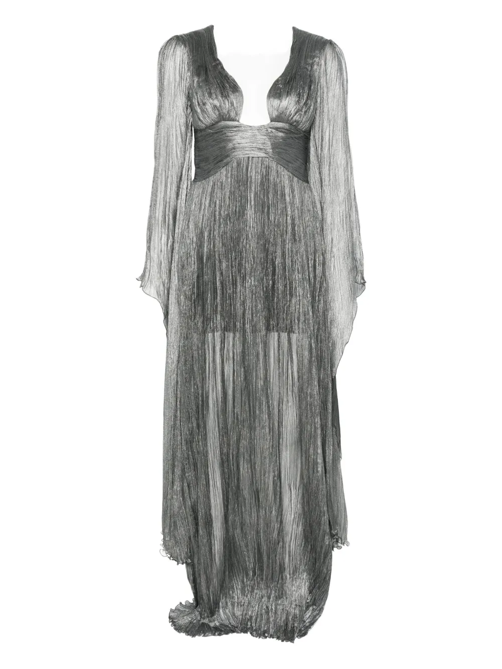 Maria Lucia Hohan Foil Ellie Gown In Silver