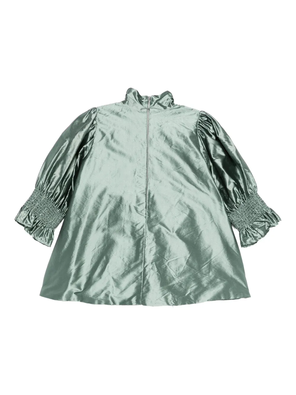 JESURUM BABY bow-detail smocked-cuffs dress - Groen