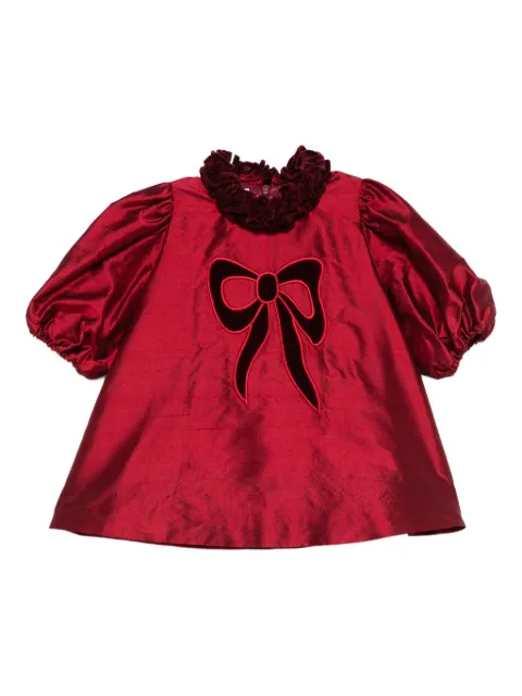 JESURUM BABY bow-embroidered ruffled dress