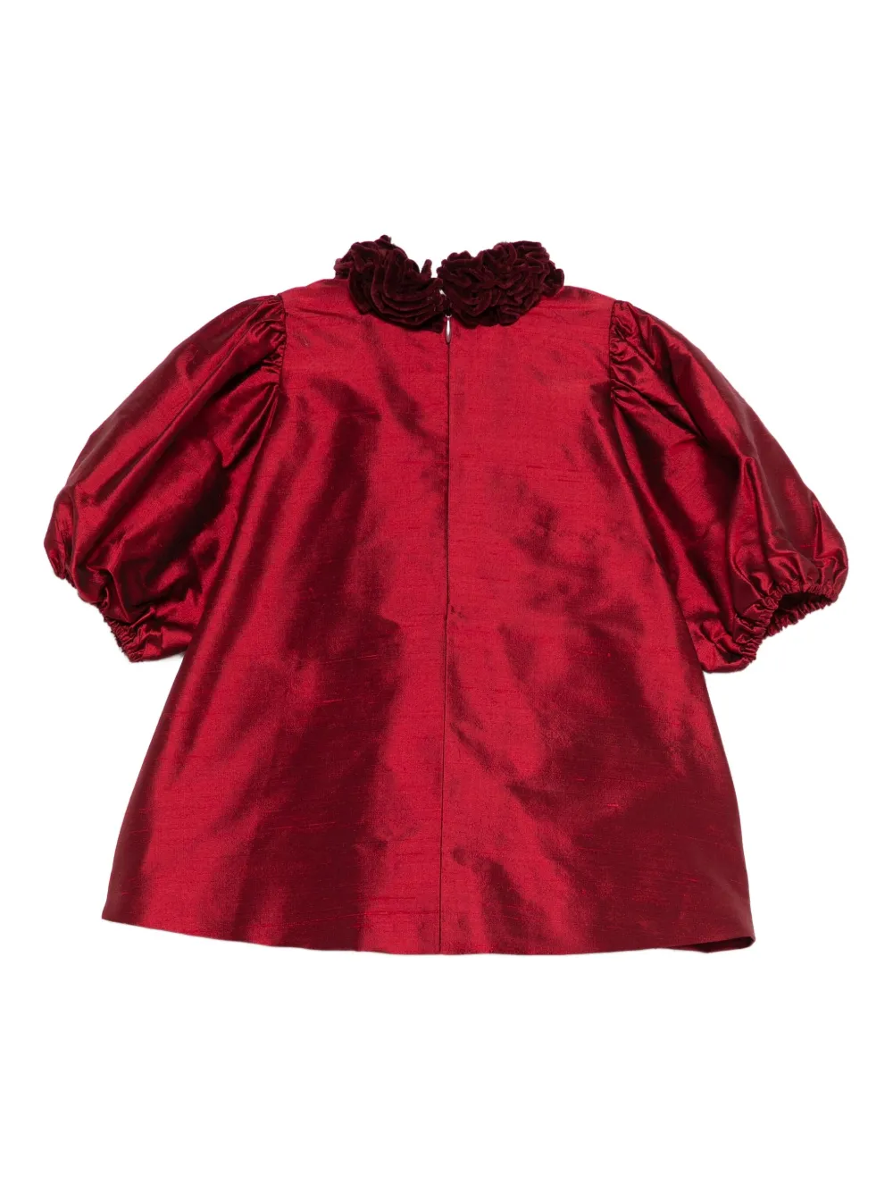 JESURUM BABY bow-embroidered ruffled dress - Rood