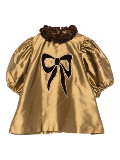 JESURUM BABY bow-embroidered ruffled dress
