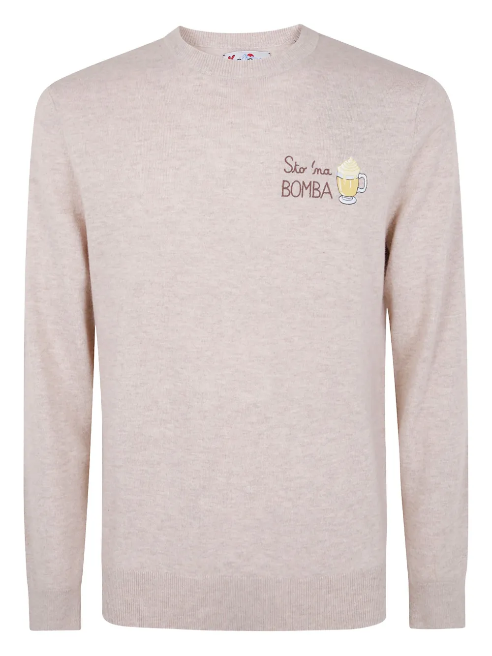 Mc2 Saint Barth Heron Embroidered Sweater In Pink