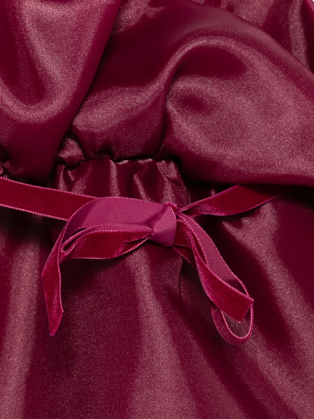 Alapage Puffed-sleeve Tie Dress In Red