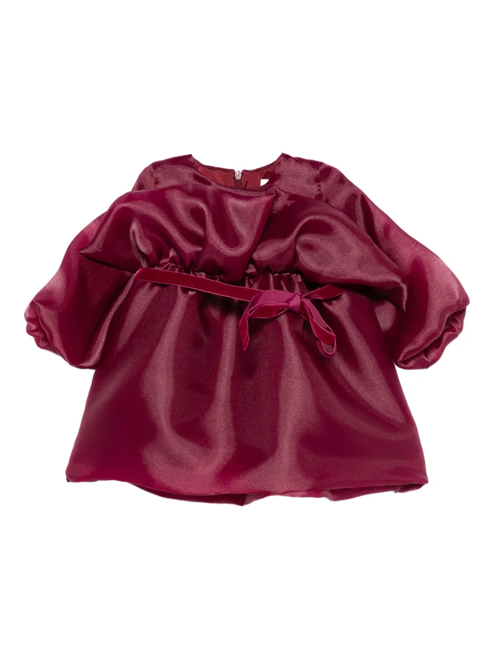 alapage puffed-sleeve tie dress | Red | Image 1