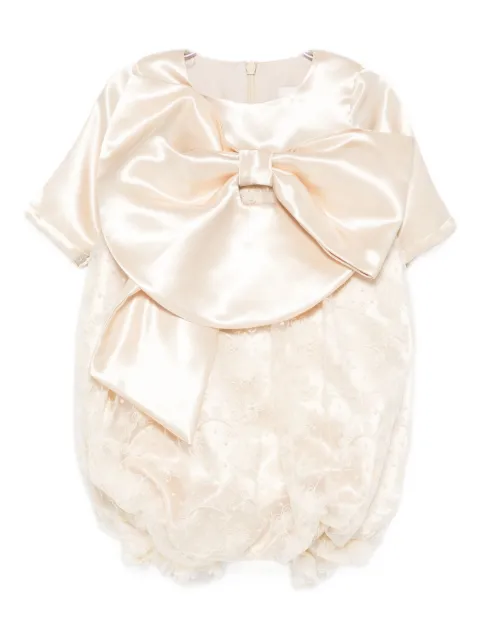 alapage bow-embellished lace romper