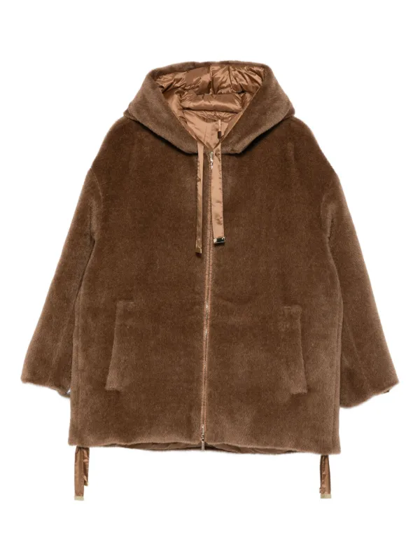 Max Mara Olivia Hooded Coat | Brown | FARFETCH