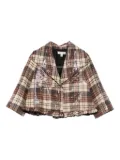 alapage plaid sequin-embellished jacket - Brown