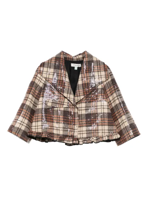 alapage plaid sequin-embellished jacket