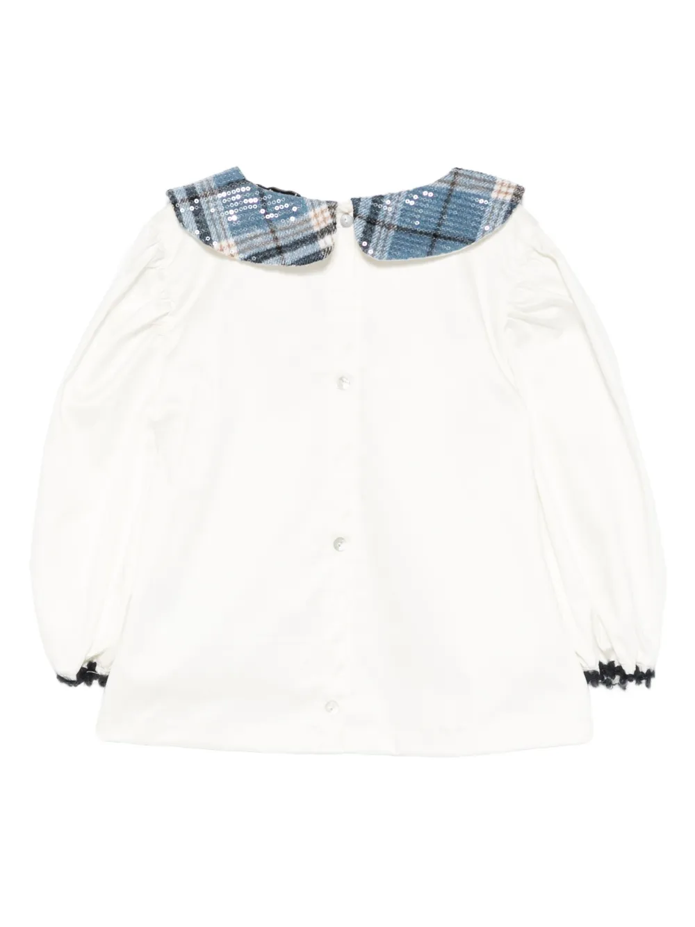 alapage sequin check collar blouse | Shirts | Image 2