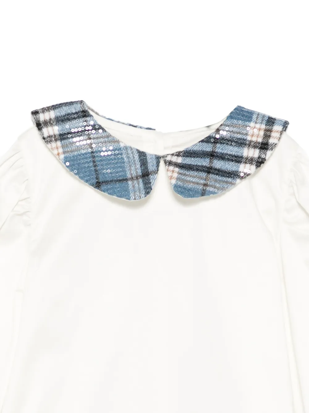  Alapage Sequin Check Collar Blouse - White 