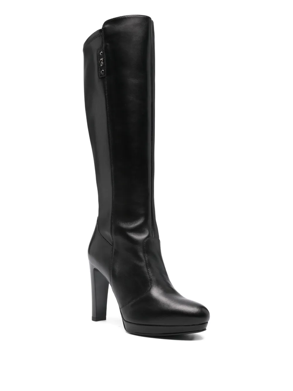 Nero Giardini Leather Knee-high Boots In Animal Print