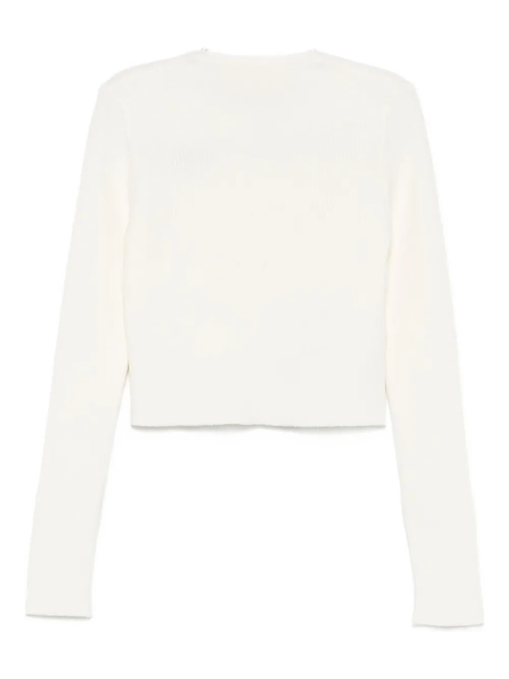 Elisabetta Franchi La Mia Bambina Logo-embroidered Cardigan In White