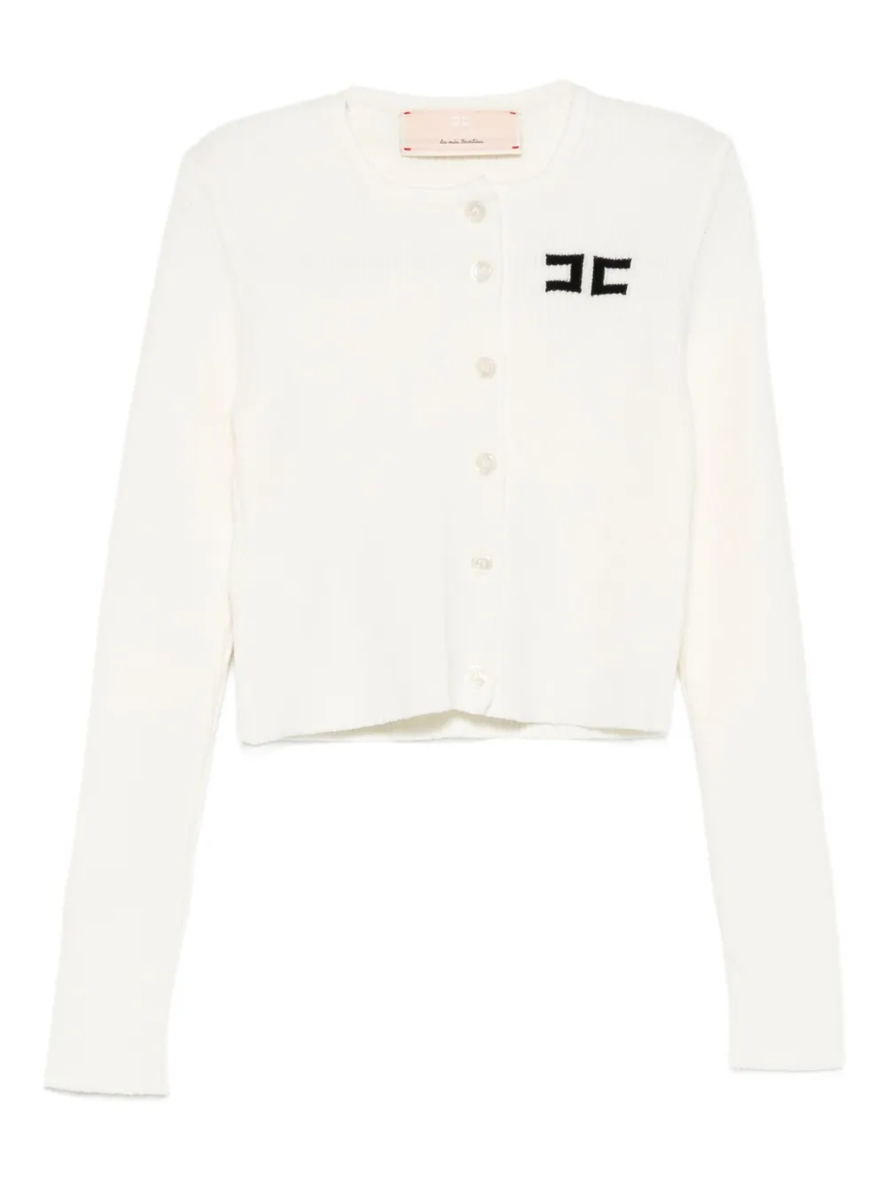 Elisabetta Franchi La Mia Bambina logo-embroidered cardigan | White | Image 1