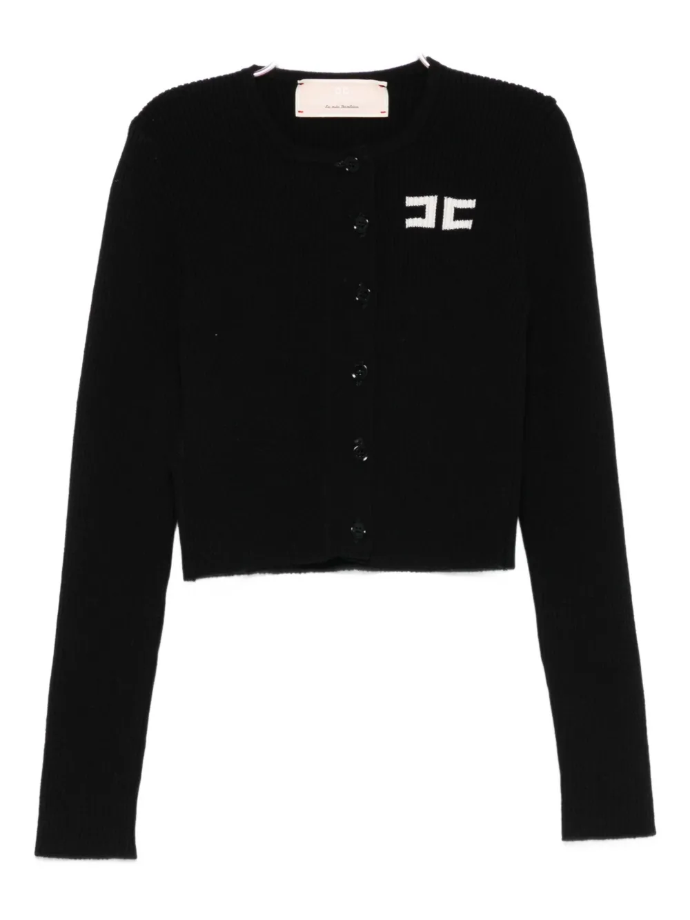 Elisabetta Franchi La Mia Bambina Logo-detail Cardigan In Black