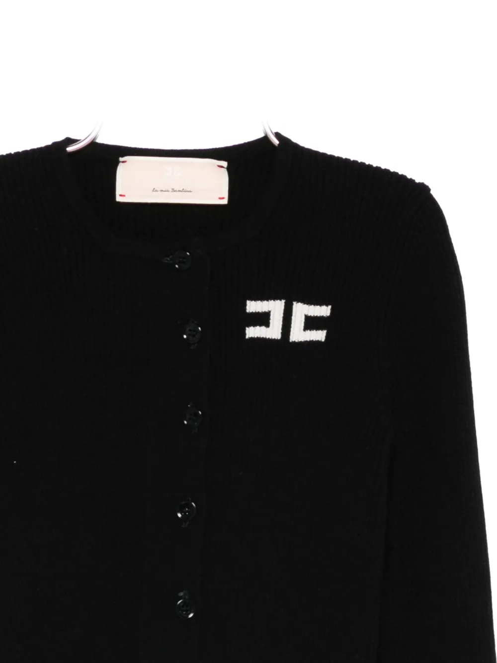 Elisabetta Franchi La Mia Bambina Logo-detail Cardigan In Black