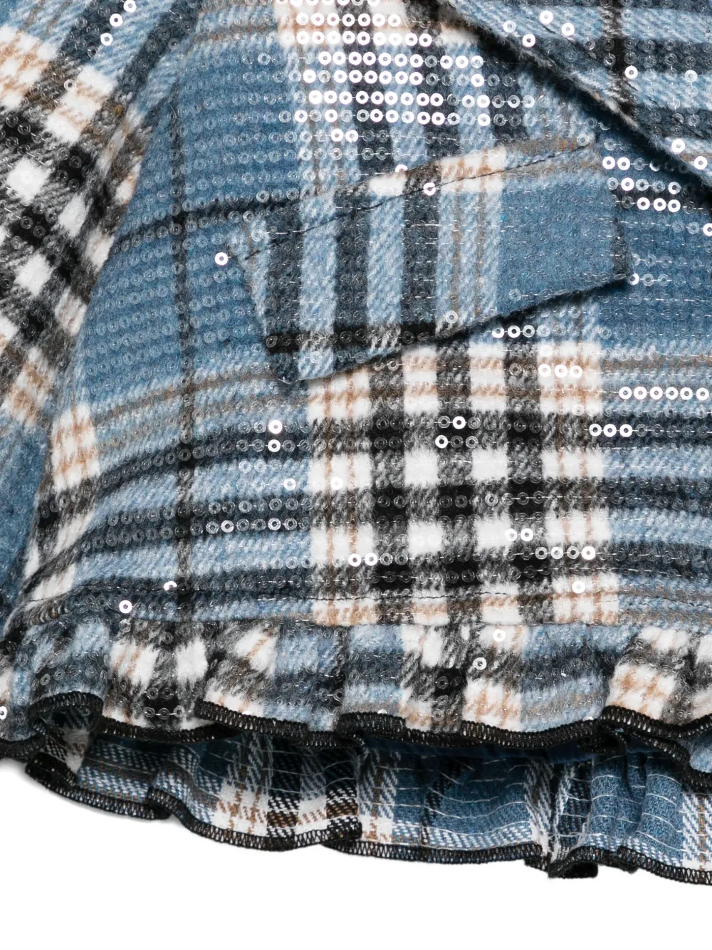 Alapage Sequin-embellished Plaid Jacket In Blue