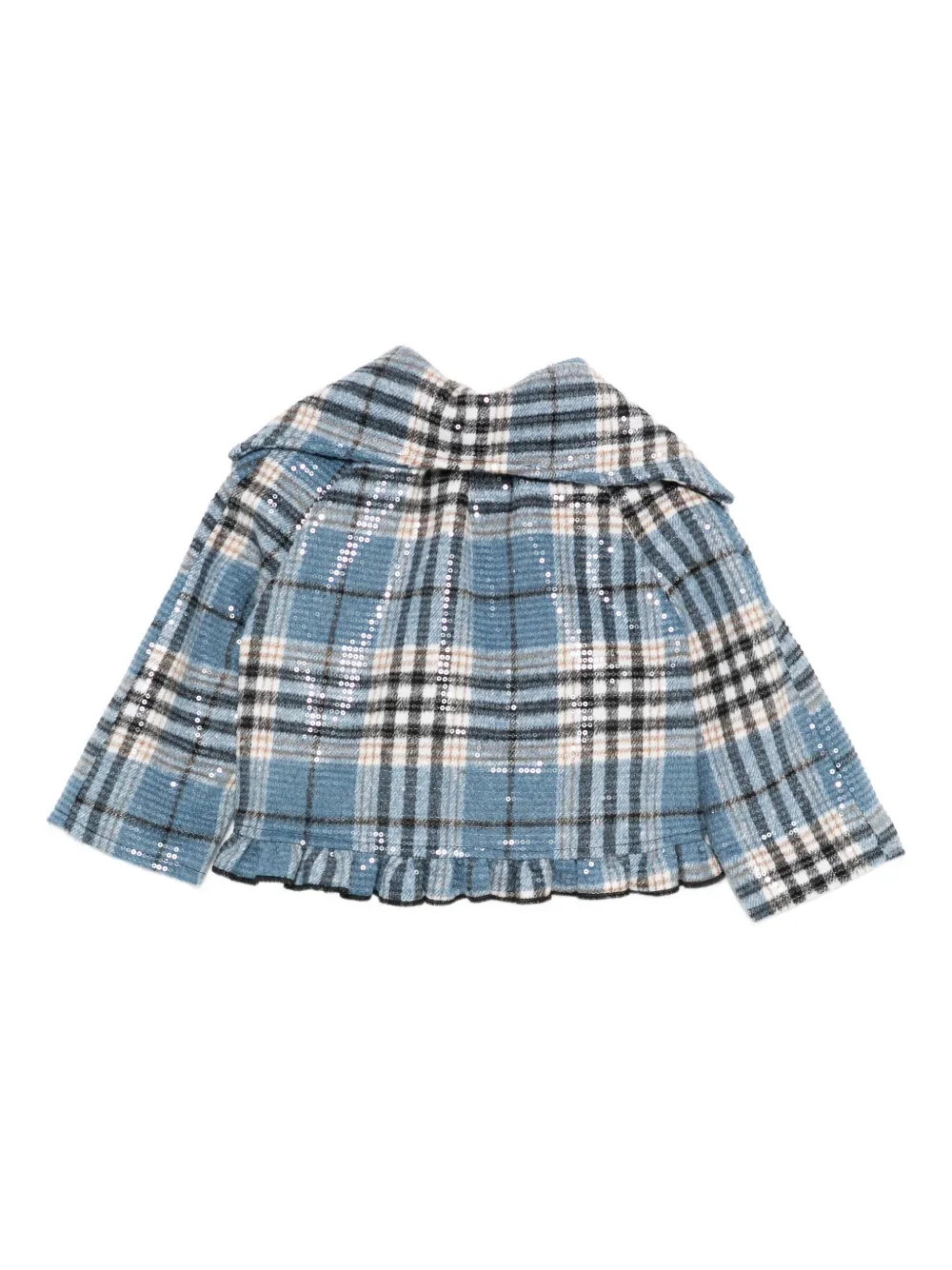 Alapage Sequin-embellished Plaid Jacket In Blue