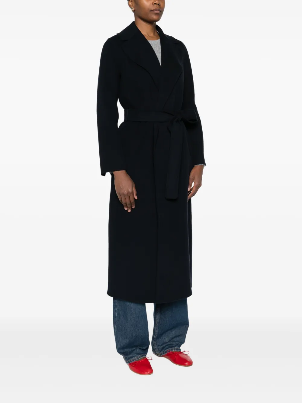 'S Max Mara Mantel met enkele rij knopen Blauw