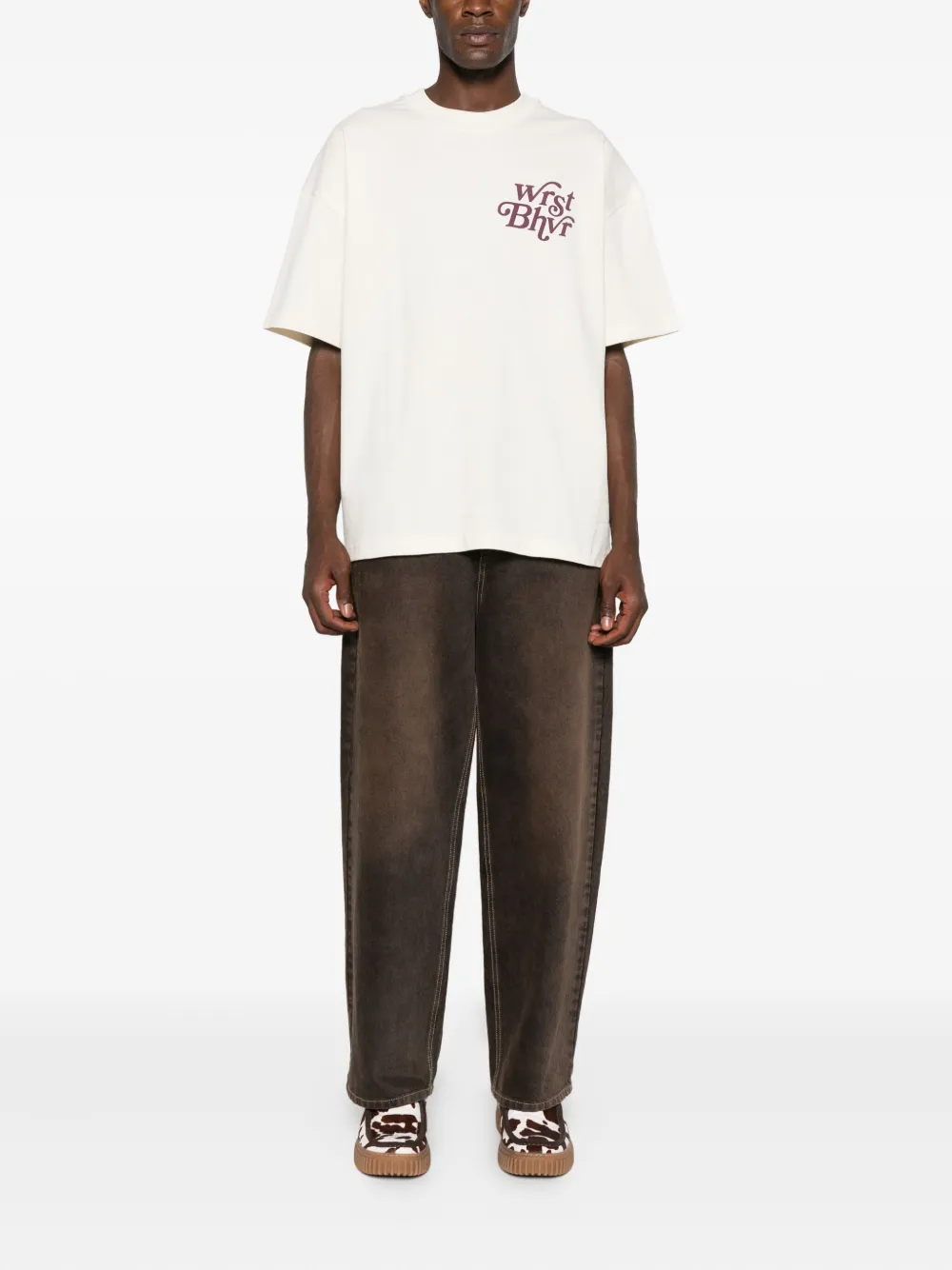 Wrstbhvr Logo-print T-shirt In White