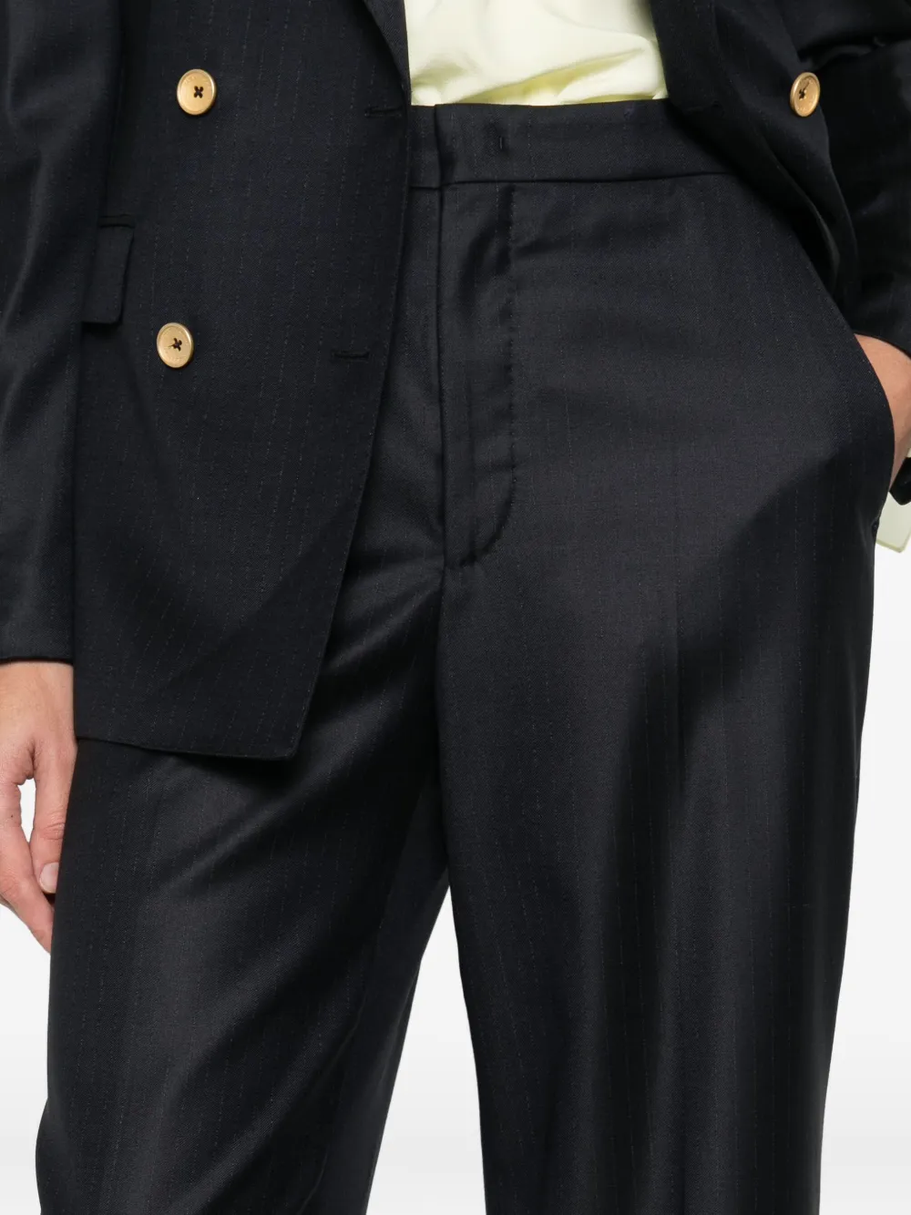Tagliatore Double-breasted Pinstripe Blazer In Blue