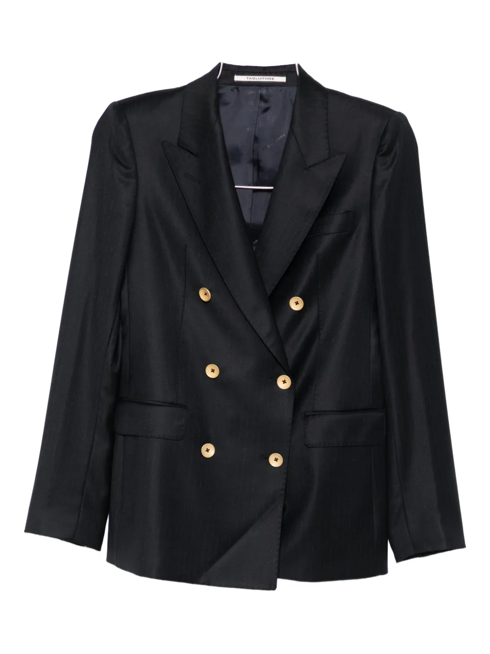 Tagliatore Double-breasted Pinstripe Blazer In Blue