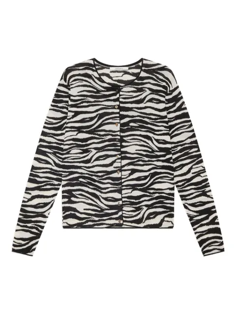 MALIPARMI cardigan boutonné à motif zébré