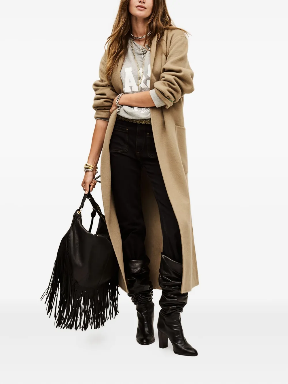 Ba&sh Kay Belted Coat In Neutral