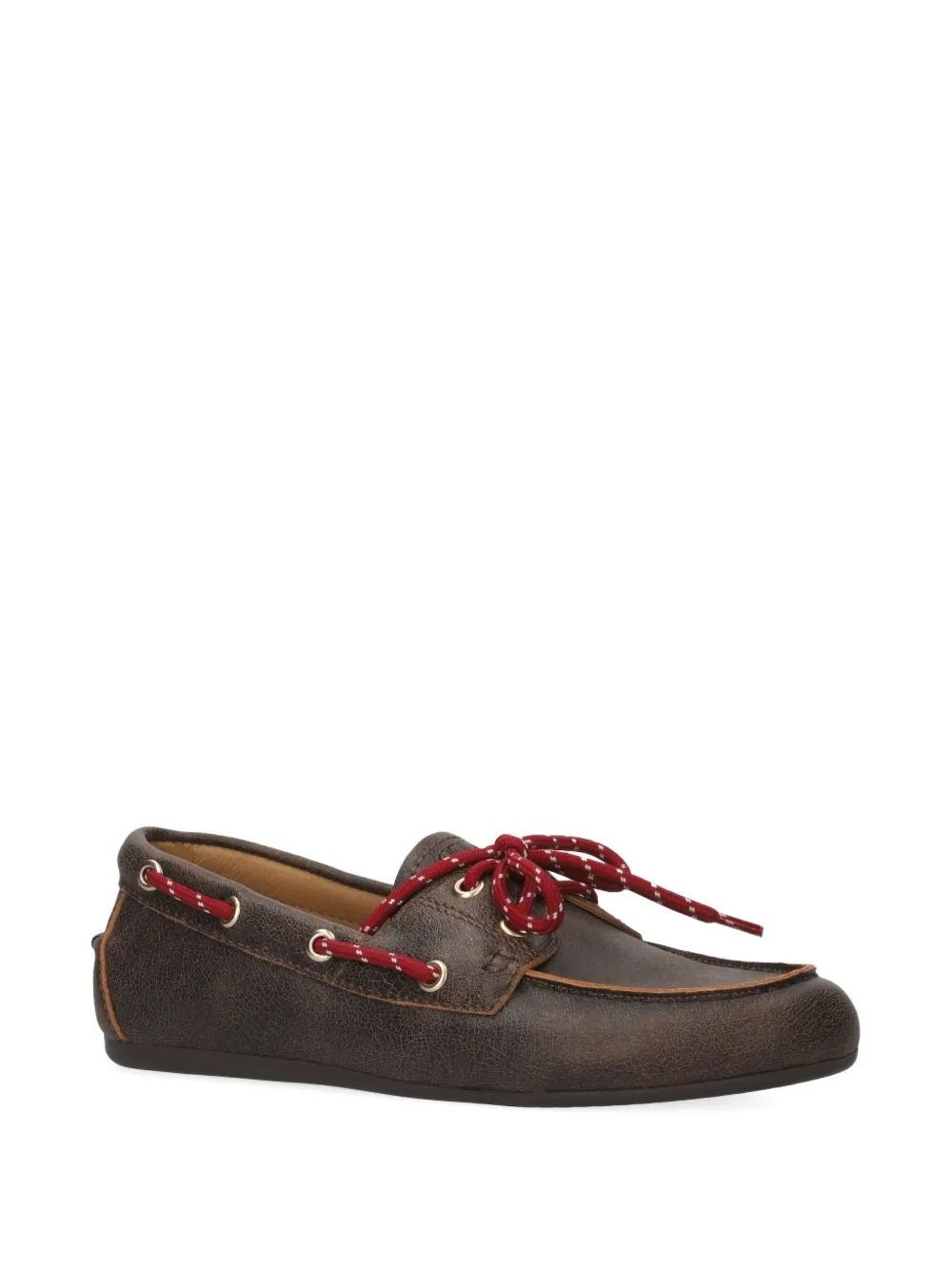 Bibi Lou Eyelet Lace-up Loafers In Brown