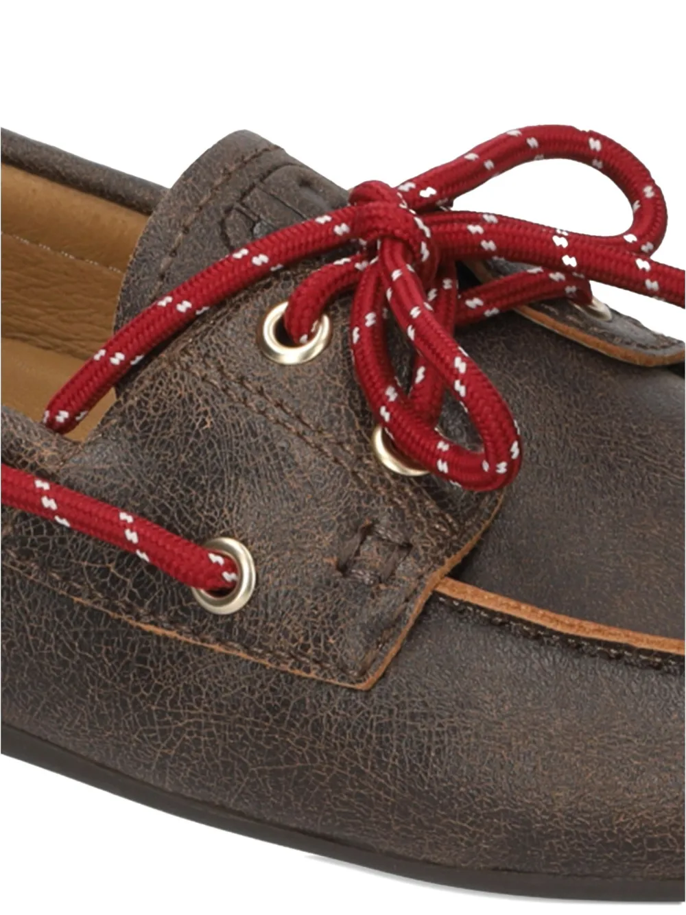 Bibi Lou Eyelet Lace-up Loafers In Brown