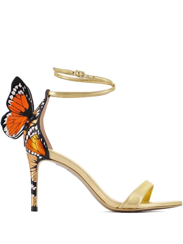 Sophia Webster 85mm Chiara Sandals Gold FARFETCH JO - Main Image