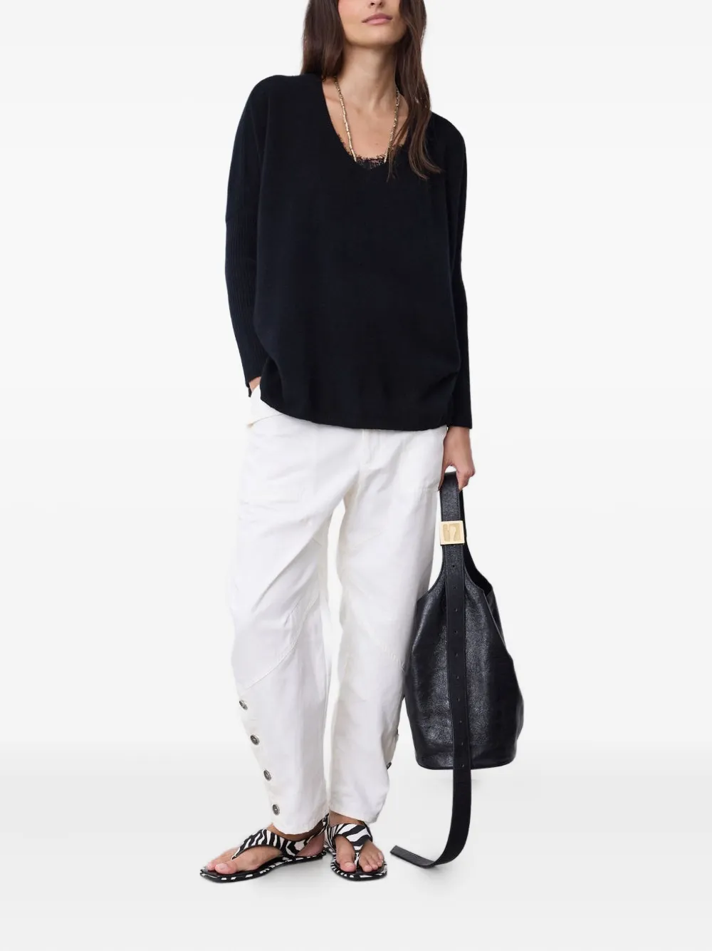Not Shy Faustine Sweater In Black