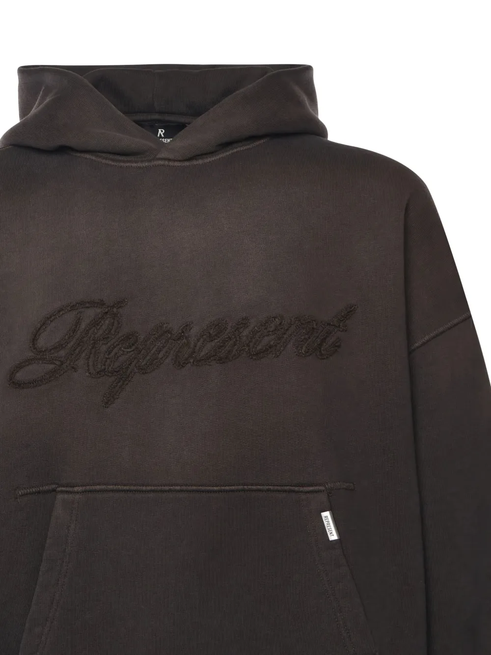 Represent Hoodie met geborduurd logo Bruin