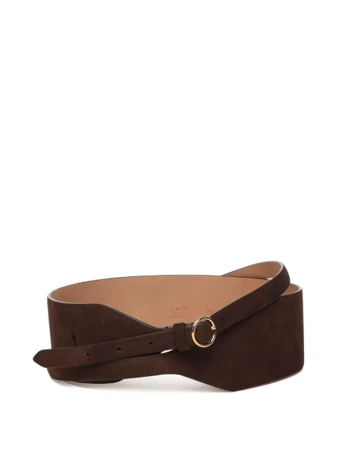 Alaïa ring-buckle leather belt